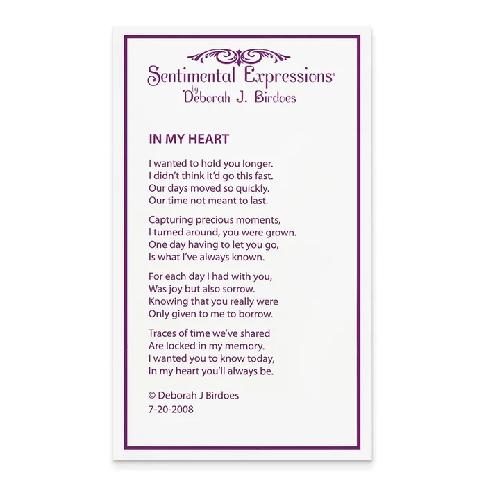 Necklaces Sentinmental Expressions Sterling Silver Rhodiumplated CZ In My Heart Double Hear 18 inch Necklace with Poem Card TreasureFineJewelers