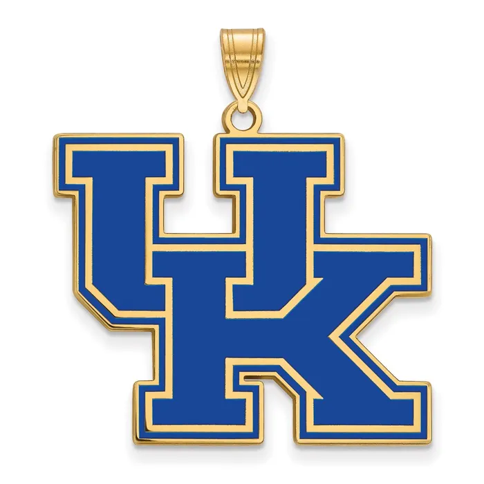 Necklaces Sterling Silver Goldplated University of Kentucky UK Extra Large Enameled Pendant TreasureFineJewelers Necklaces Sterling Silver Goldplated University of Kentucky UK Extra Large Enameled Pendant TreasureFineJewelers
