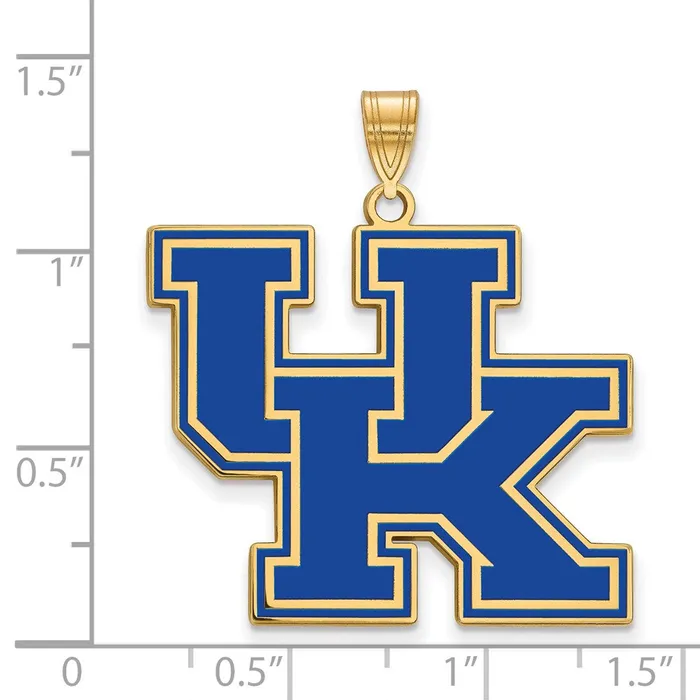 Necklaces Sterling Silver Goldplated University of Kentucky UK Extra Large Enameled Pendant TreasureFineJewelers