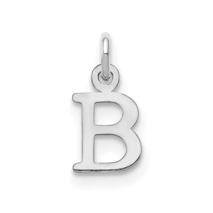 Necklaces TreasureFineJewelers 14k White Gold Cutout Letter B Initial Pendant Necklaces TreasureFineJewelers 14k White Gold Cutout Letter B Initial Pendant