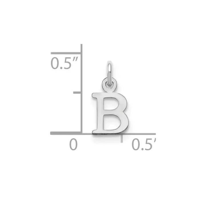 Necklaces TreasureFineJewelers 14k White Gold Cutout Letter B Initial Pendant