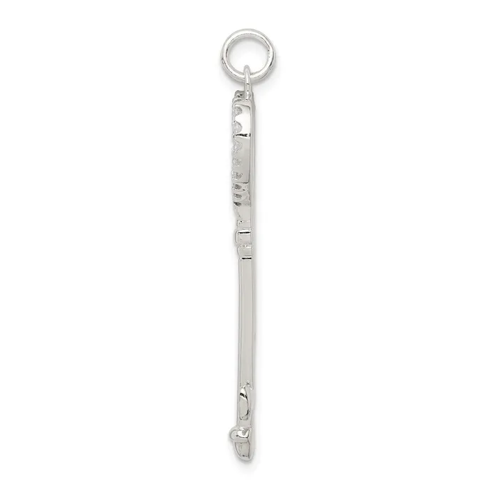 Necklaces TreasureFineJewelers Sterling Silver CZ Heart Key Pendant