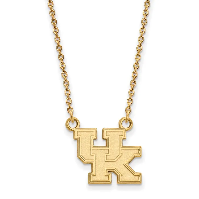 Necklaces TreasureFineJewelers Sterling Silver Goldplated University of Kentucky UK Small Pendant 18 inch Necklace Necklaces TreasureFineJewelers Sterling Silver Goldplated University of Kentucky UK Small Pendant 18 inch Necklace