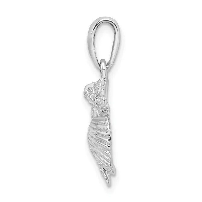 Necklaces TreasureFineJewelers Sterling Silver Polished Shell Cluster Pendant