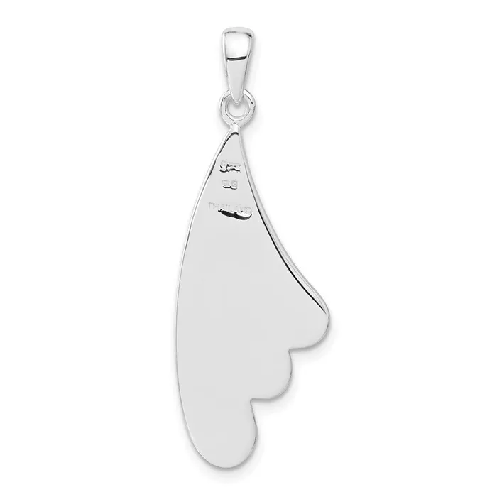 Necklaces TreasureFineJewelers Sterling Silver Stellux White Crystal Wing Pendant