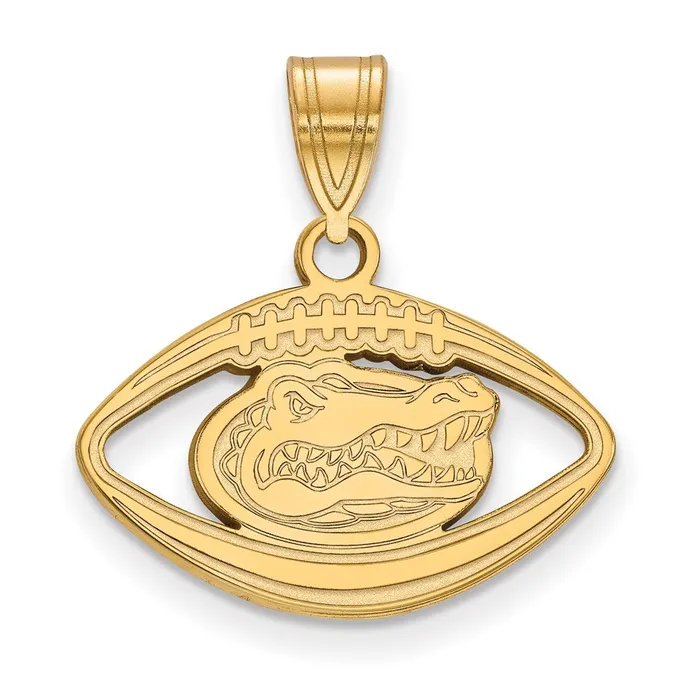 Sterling Silver Goldplated University of Florida Gator Football Pendant TreasureFineJewelers Necklaces Sterling Silver Goldplated University of Florida Gator Football Pendant TreasureFineJewelers Necklaces