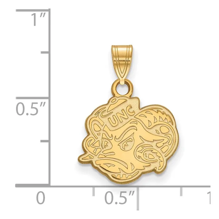 Sterling Silver Goldplated University of North Carolina Ram Small Pendant TreasureFineJewelers Necklaces