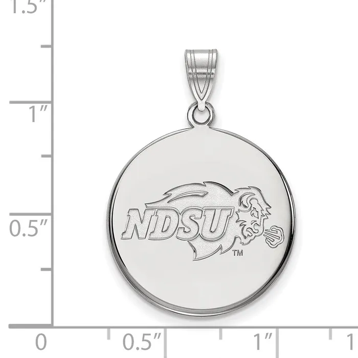 Sterling Silver Rhodiumplated North Dakota State University Large Disc Pendant TreasureFineJewelers Necklaces