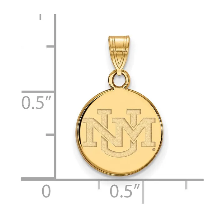 TreasureFineJewelers 10K Yellow Gold University of New Mexico Small Pendant Necklaces