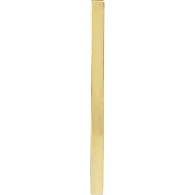 TreasureFineJewelers Necklaces 10K Yellow Gold 35x25 mm Engravable FourSided Vertical Bar Pendant TreasureFineJewelers Necklaces 10K Yellow Gold 35x25 mm Engravable FourSided Vertical Bar Pendant