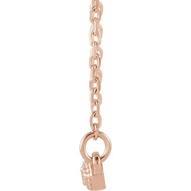 TreasureFineJewelers Necklaces 14K Rose Gold 110 CTW Natural Diamond Milgrain Bar 1618 Necklace