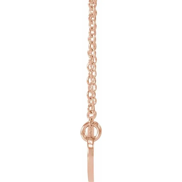 TreasureFineJewelers Necklaces 14K Rose Gold 14x7 mm Oval 16 Necklace