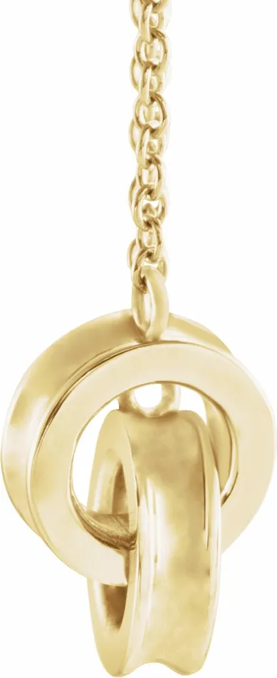 TreasureFineJewelers Necklaces 14K Yellow Gold Interlocking Circle 18 Necklace