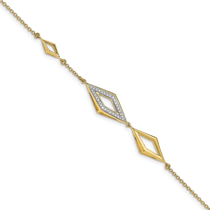WB Choice Jewelry Bracelets 14k Polished Fancy Diamond 7in BraceletWBCBM6823019YA WB Choice Jewelry Bracelets 14k Polished Fancy Diamond 7in BraceletWBCBM6823019YA