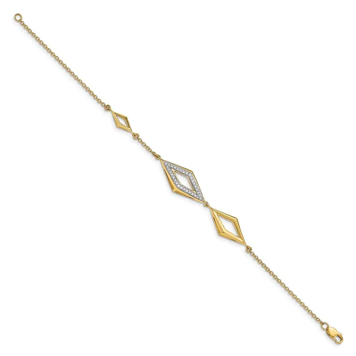 WB Choice Jewelry Bracelets 14k Polished Fancy Diamond 7in BraceletWBCBM6823019YA WB Choice Jewelry Bracelets 14k Polished Fancy Diamond 7in BraceletWBCBM6823019YA