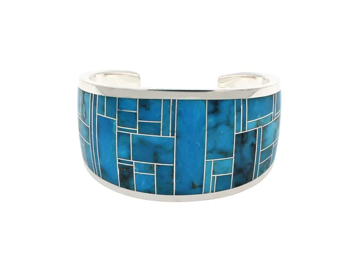 Ray Tracey Bracelets Kingman Turquoise Inlaid Cuff Bracelet