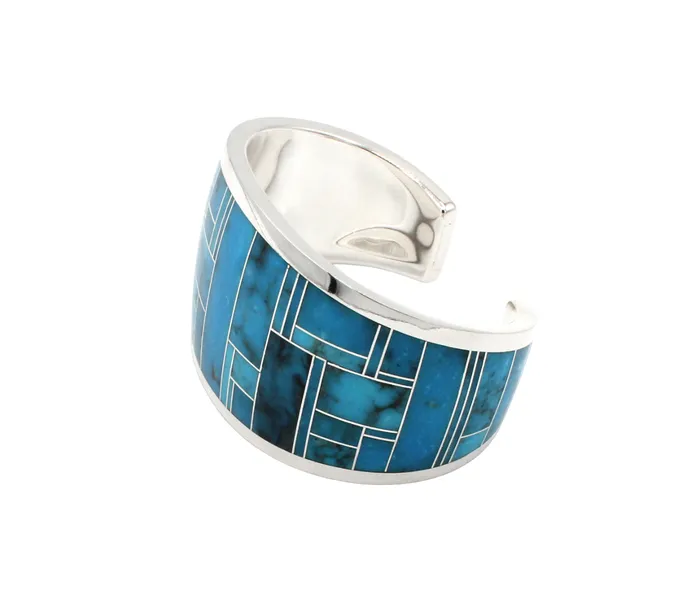 Ray Tracey Bracelets Kingman Turquoise Inlaid Cuff Bracelet Ray Tracey Bracelets Kingman Turquoise Inlaid Cuff Bracelet