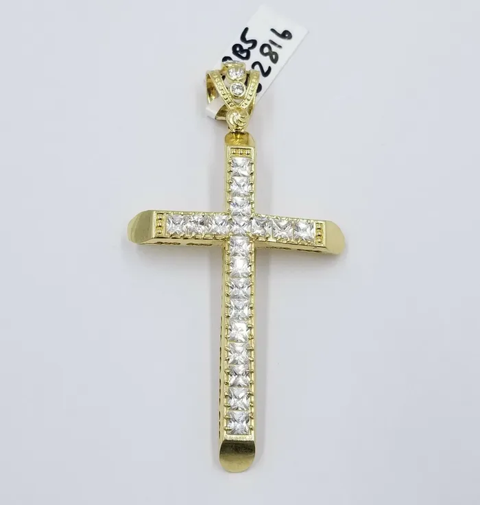 10k Yellow Gold Jesus Cross Pendant Rope Chain 22 24 26 4mm Men REAL GlobalWatches10 Necklaces