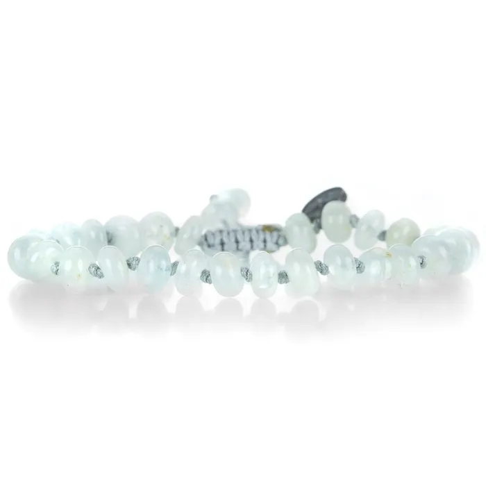 8mm Smooth Aquamarine Rondelle Beaded Bracelet Joseph Brooks Bracelets