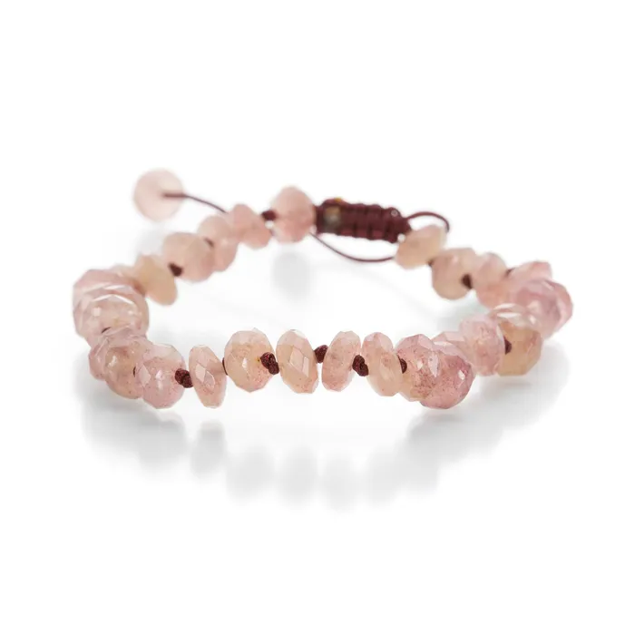 Bracelets 8mm Faceted Raspberry Quartz Bead Bracelet Joseph Brooks