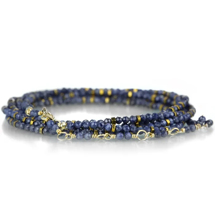Bracelets Anne Sportun 18k Opaque Blue Sapphire Wrap Bracelet