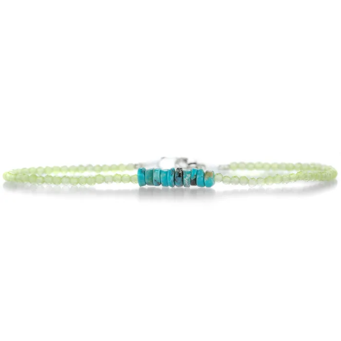 Bracelets Margaret Solow Peridot and Turquoise Beaded Bracelet