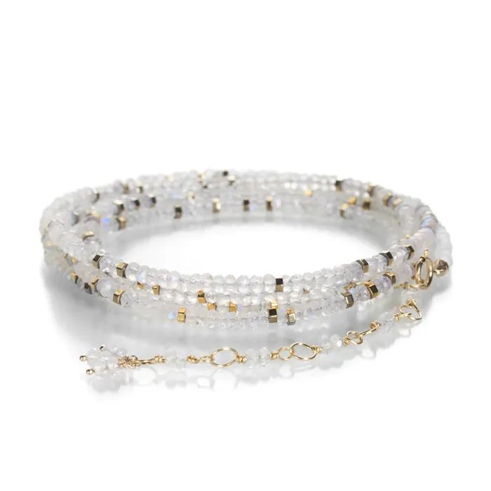 Bracelets Moonstone Pyrite Confetti Wrap Bracelet Anne Sportun