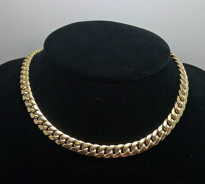 Globalwatches10 Necklaces 6mm 22 10k Gold Cuban Link Necklace Box Clasp REAL 10KT STRONG Link Mens Chain