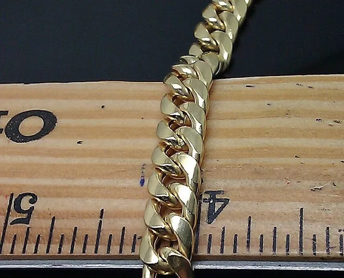 Globalwatches10 Necklaces 6mm 22 10k Gold Cuban Link Necklace Box Clasp REAL 10KT STRONG Link Mens Chain