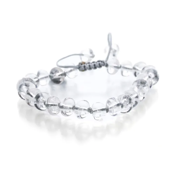Joseph Brooks Bracelets Clear Quartz Crystal Beaded Bracelet 8mm
