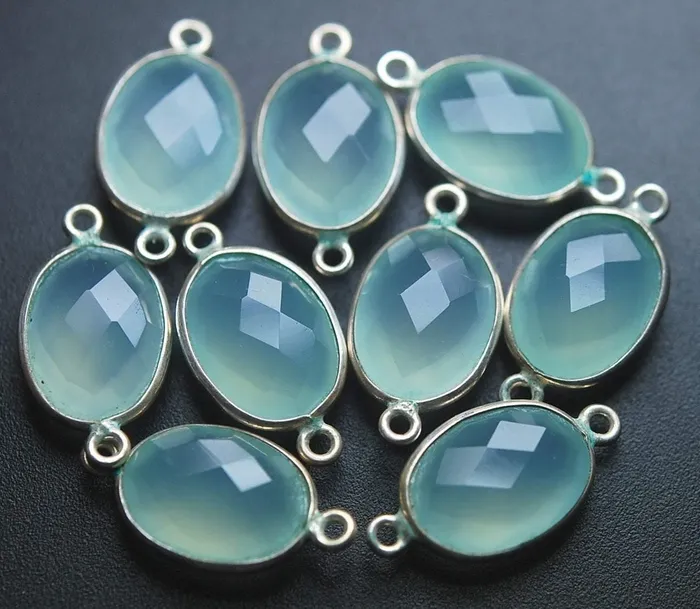 Necklaces 925 Sterling Silver Aqua Chalcedony Faceted Oval Shape Connector 10 Piece Of 21mm Beads Supplies USA Necklaces 925 Sterling Silver Aqua Chalcedony Faceted Oval Shape Connector 10 Piece Of 21mm Beads Supplies USA