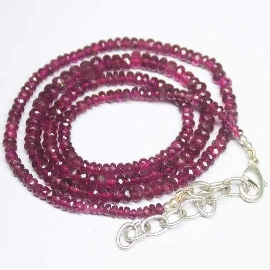 Necklaces Beads Supplies USA Natural Pink Tourmaline Faceted Rondelle Beads Necklace 3mm 4mm 21inches