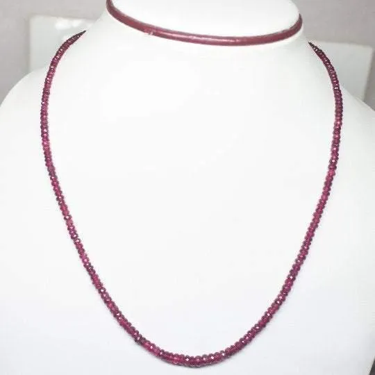 Necklaces Beads Supplies USA Natural Pink Tourmaline Faceted Rondelle Beads Necklace 3mm 4mm 21inches