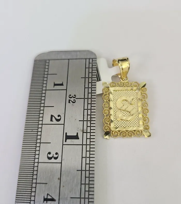 Necklaces Gold and Diamond 10k Gold Initial S Charm Rope Chain 1626 25mm SET Necklace Alphabet Pendant Necklaces Gold and Diamond 10k Gold Initial S Charm Rope Chain 1626 25mm SET Necklace Alphabet Pendant
