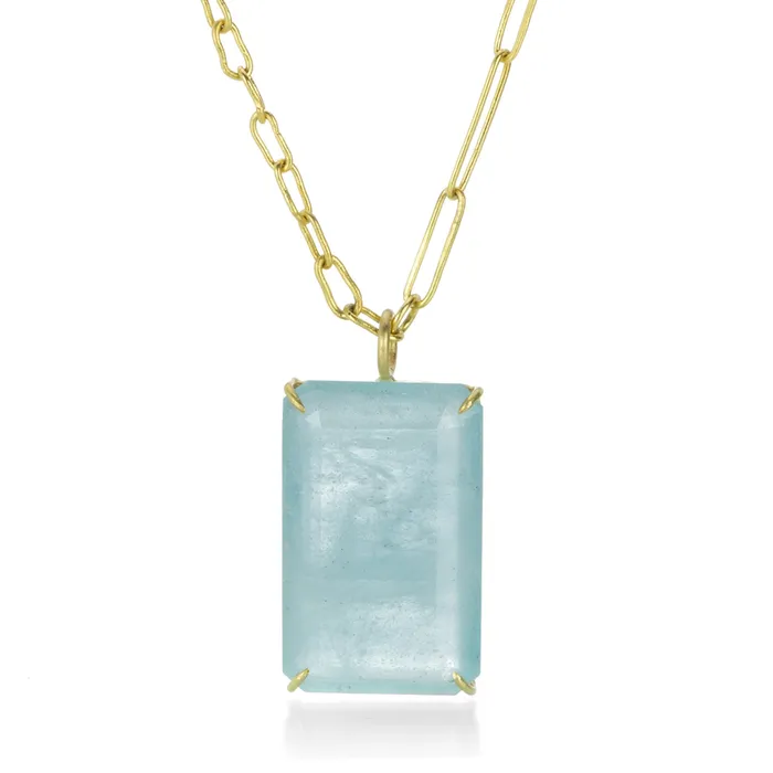 Necklaces Rosanne Pugliese Emerald Cut Aquamarine Swimming Pool Necklace
