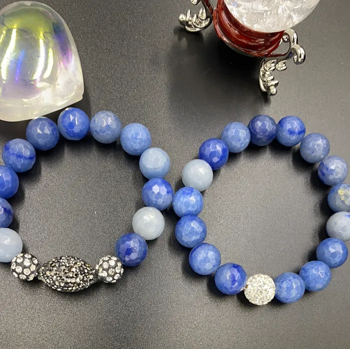 Sophiareneboutique Bracelets Faceted Blue Jade Bracelet