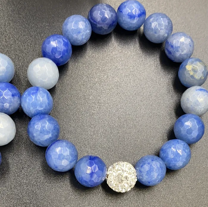 Sophiareneboutique Bracelets Faceted Blue Jade Bracelet