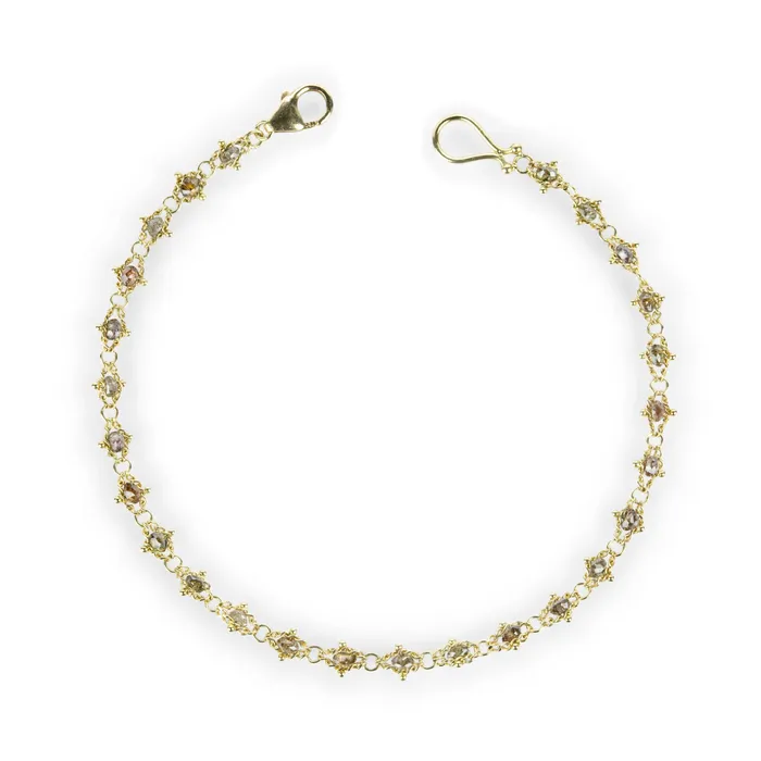 Textile Bracelet with Champagne Diamonds Amali Bracelets