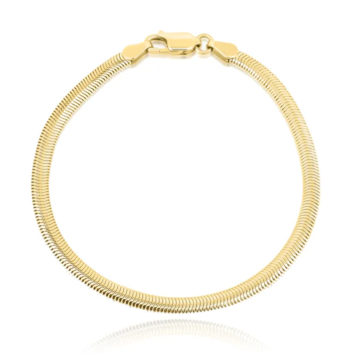 Alev Jewelry Bracelets Gold Plain Snake Bracelet