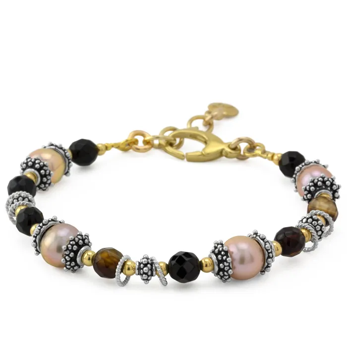 Bracelets Elisa Ilana Pink Pearl Sardonyx Bracelet