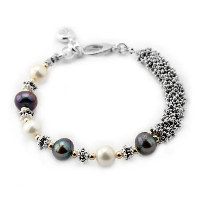 Bracelets Grey Platinum Pearl Bracelet128742 Elisa Ilana