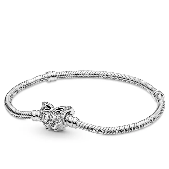 Bracelets Pandora Pandora Butterfly Clasp Moments Snake Chain Bracelet