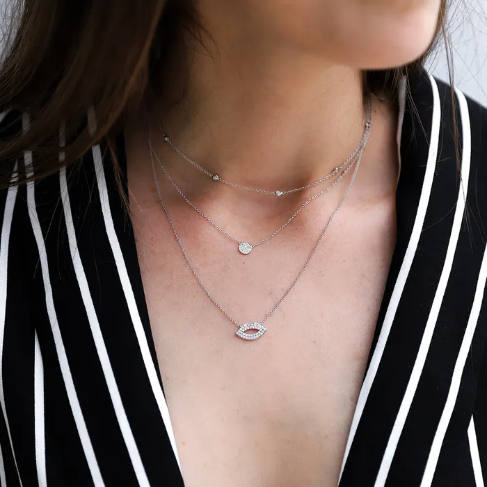 Diamond Disc Necklace Alev Collection Necklaces