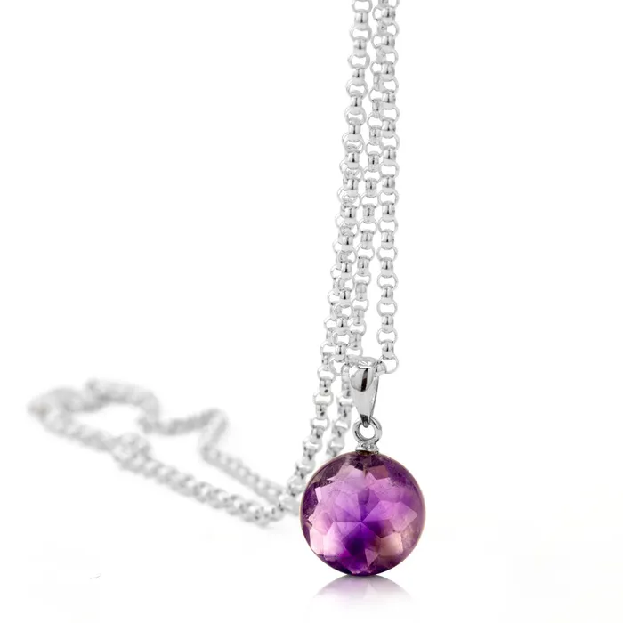 Necklaces Elisa Ilana Facet Amethyst Necklace