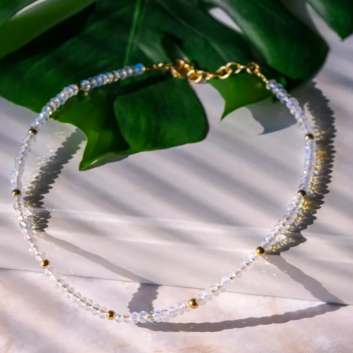 Necklaces Elisa Ilana Faceted Opalite 14KTGF Necklace Necklaces Elisa Ilana Faceted Opalite 14KTGF Necklace