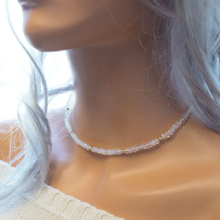 Necklaces Elisa Ilana Faceted Opalite 14KTGF Necklace Necklaces Elisa Ilana Faceted Opalite 14KTGF Necklace