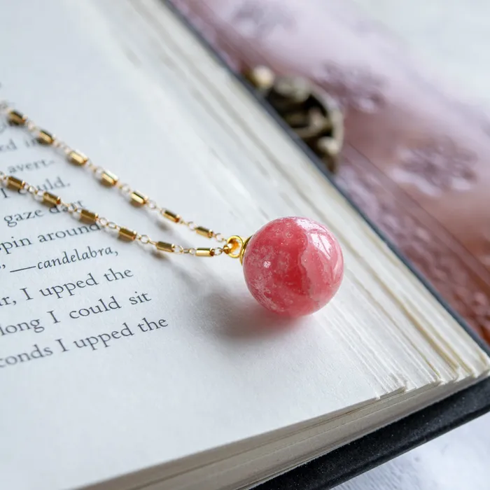 Necklaces Rhodocrosite 14KTGF Necklace Pendant Elisa Ilana