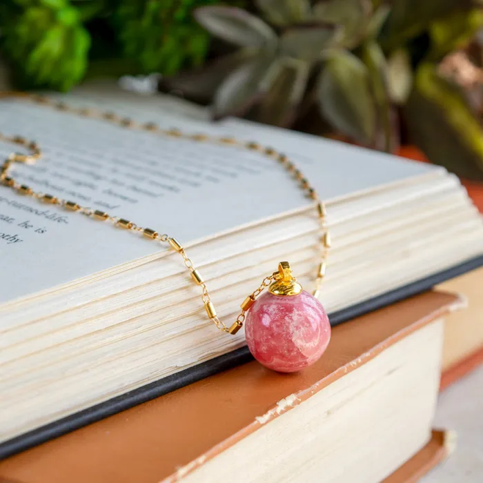 Necklaces Rhodocrosite 14KTGF Necklace Pendant Elisa Ilana