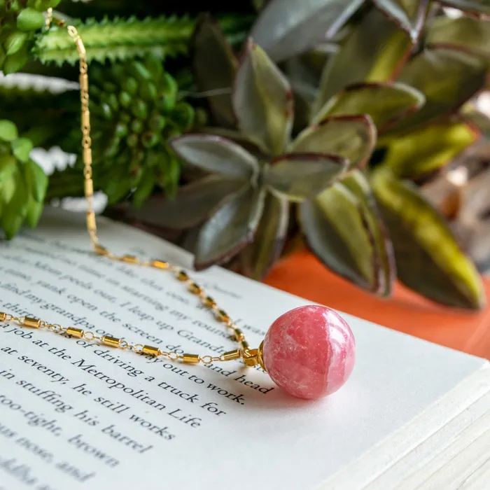 Necklaces Rhodocrosite 14KTGF Necklace Pendant Elisa Ilana