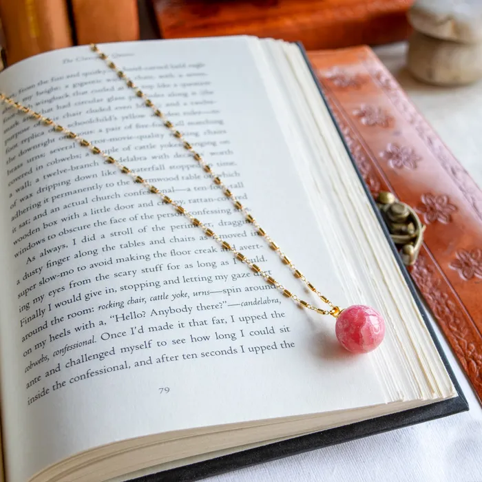 Necklaces Rhodocrosite 14KTGF Necklace Pendant Elisa Ilana